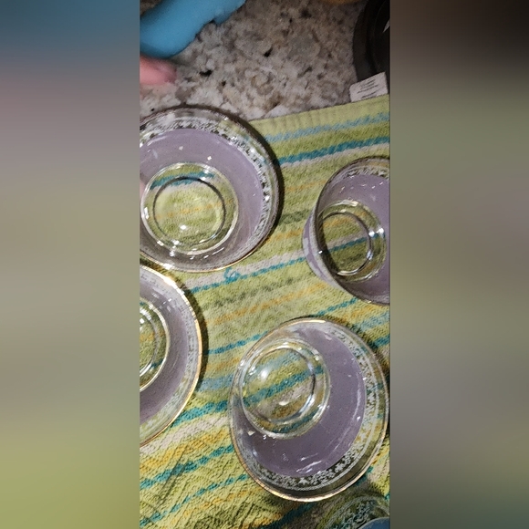 VINTAGE MCM JEANETTE HELLENIC LAVENDER SMALL DESSERT CUP BOWLS SET OF 4 - Picture 4 of 5